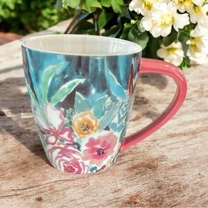 LANG Flower Coffee Mug 17oz Sweet Salt Spray Ceramic Cup Gift Collectible Used